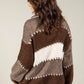 Patchwork Design Knit Cardigan