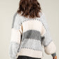 Patchwork Design Knit Cardigan
