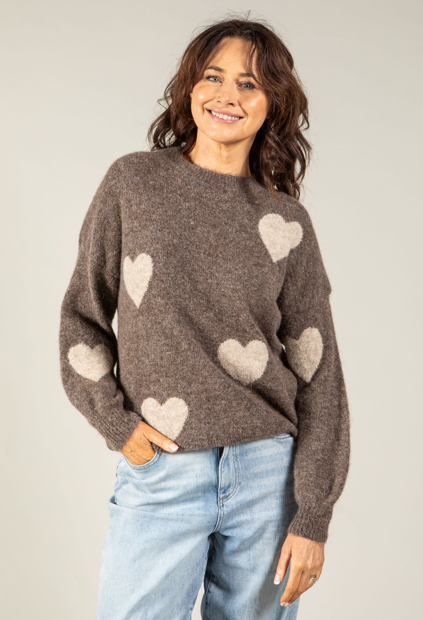 Love Heart Fluffy Knit Jumper