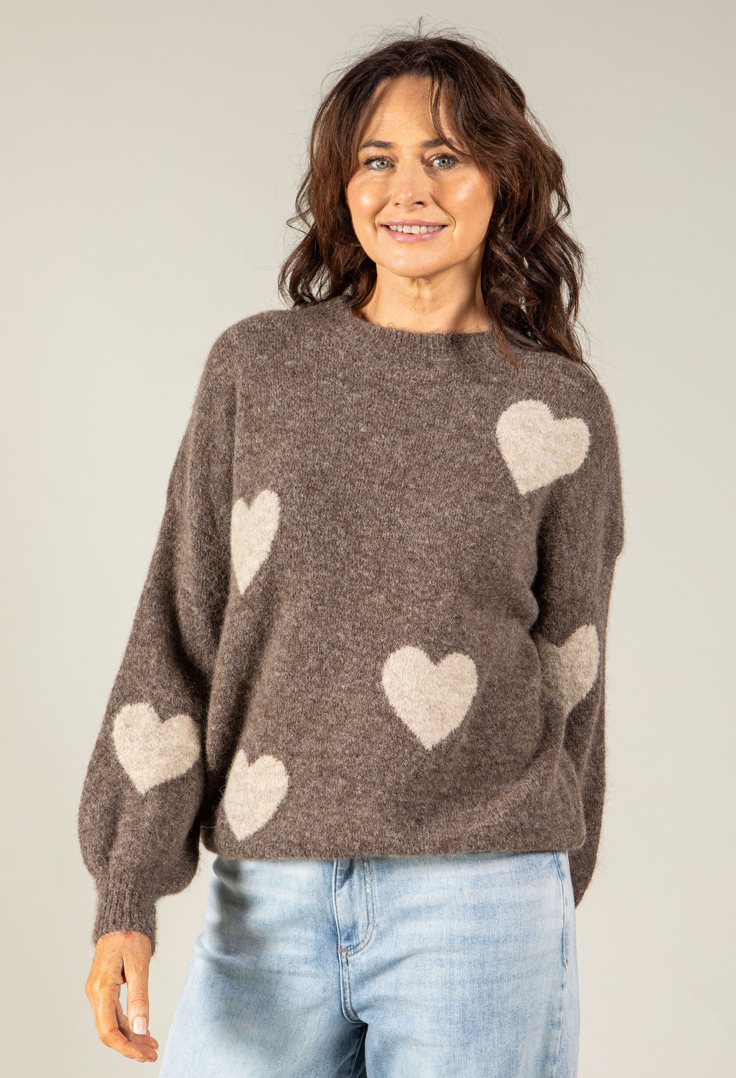 Love Heart Fluffy Knit Jumper