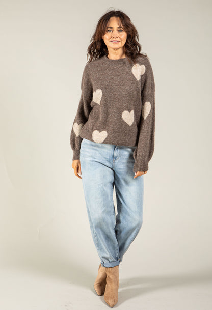 Love Heart Fluffy Knit Jumper