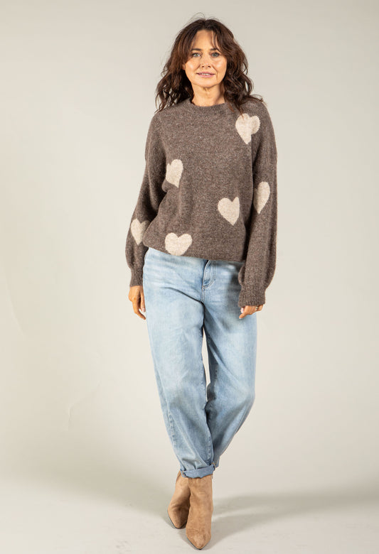 Love Heart Fluffy Knit Jumper