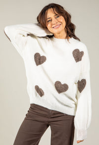Love Heart Fluffy Knit Jumper