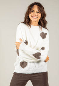Love Heart Fluffy Knit Jumper