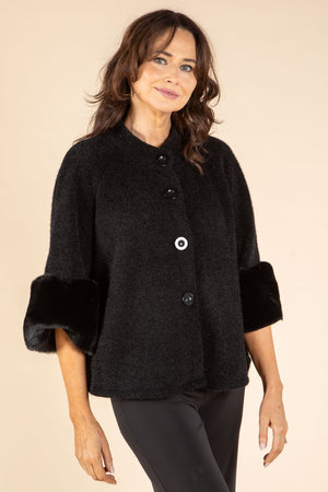 Faux Fur Trim Jacket