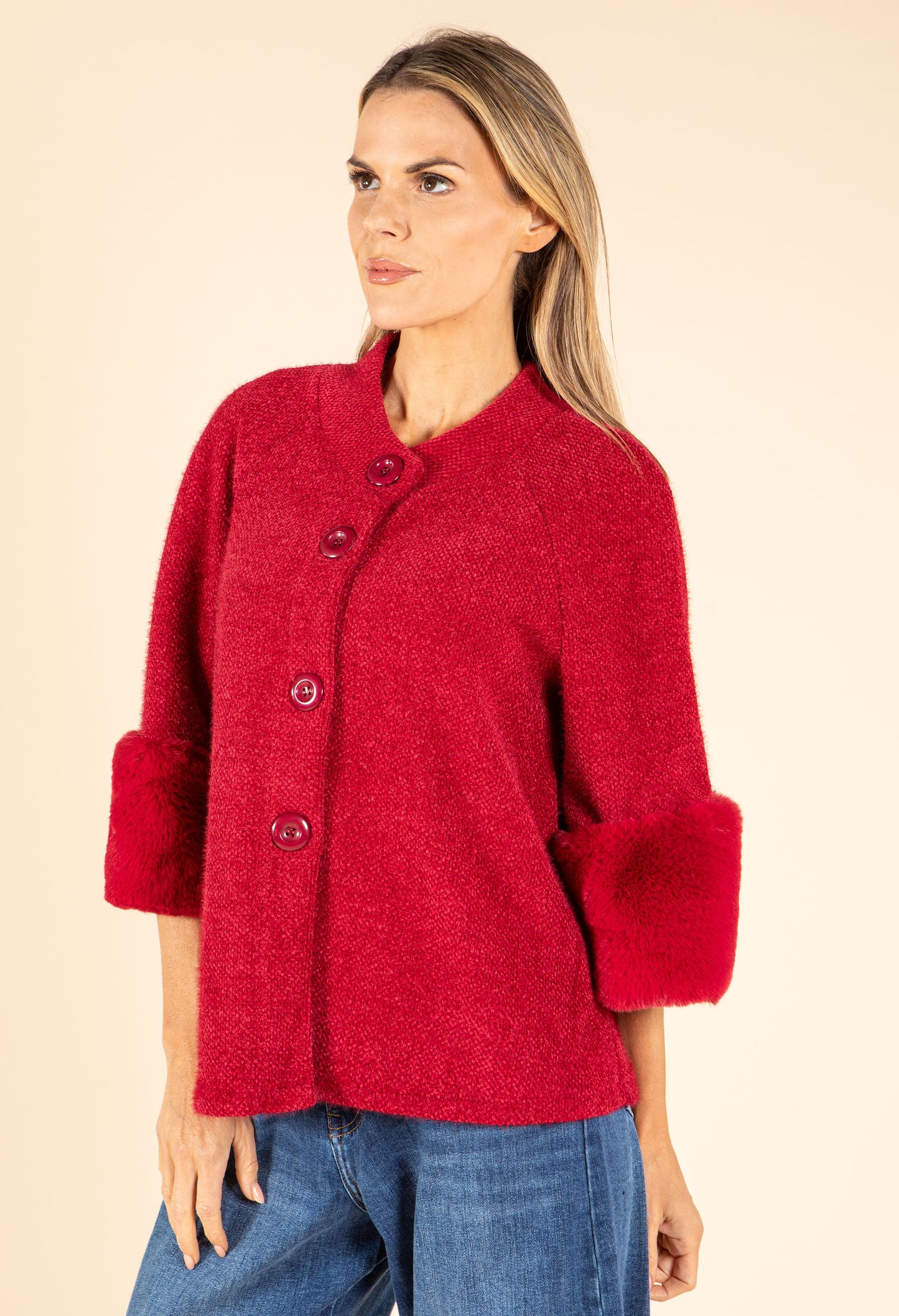 Faux Fur Trim Jacket