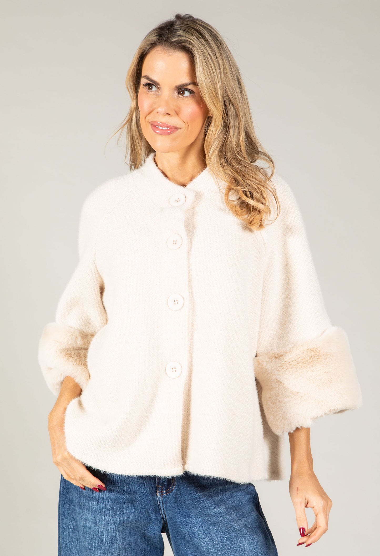 Faux Fur Trim Jacket