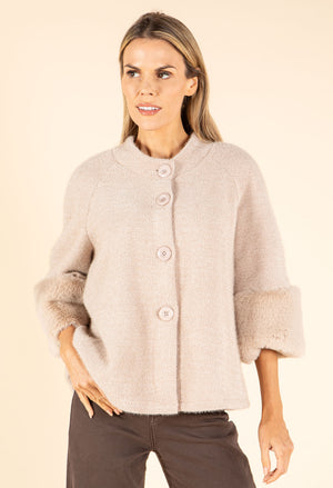 Faux Fur Trim Jacket
