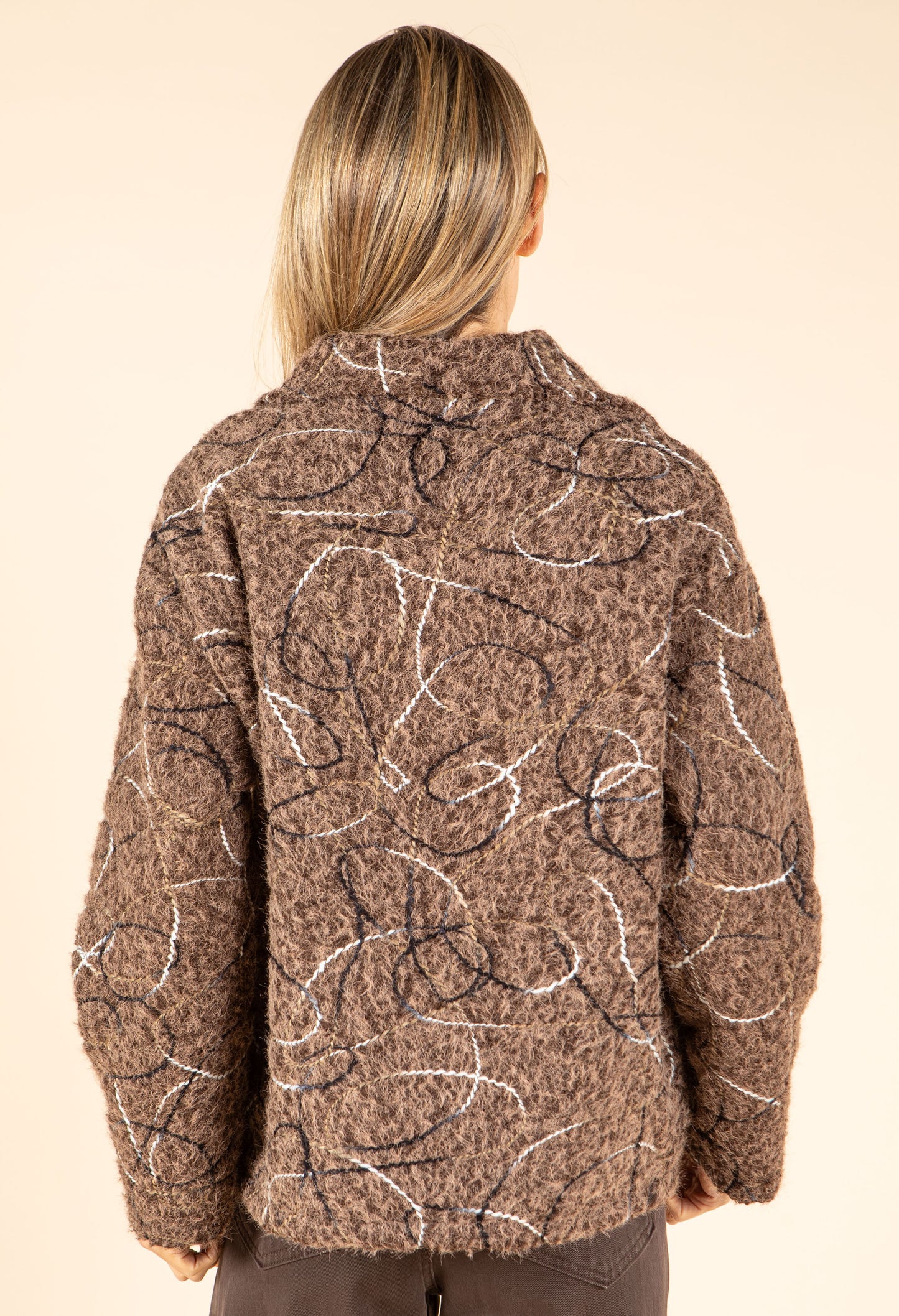 Rope Stitched Detail Woolen Jacket