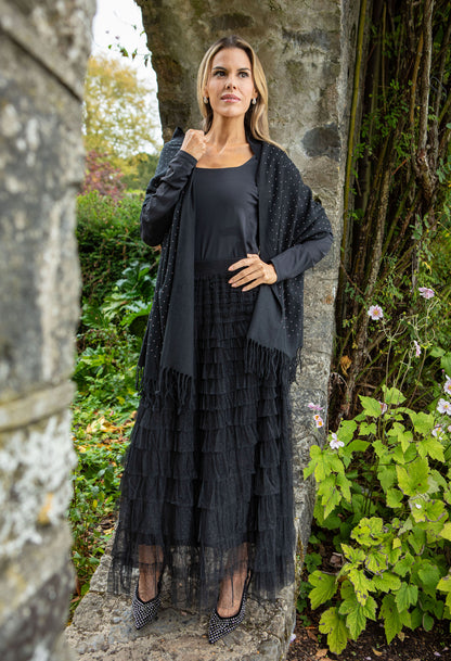 Dotted Layered Look Tulle Skirt