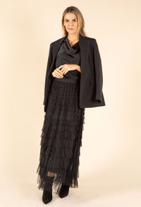 Dotted Layered Look Tulle Skirt