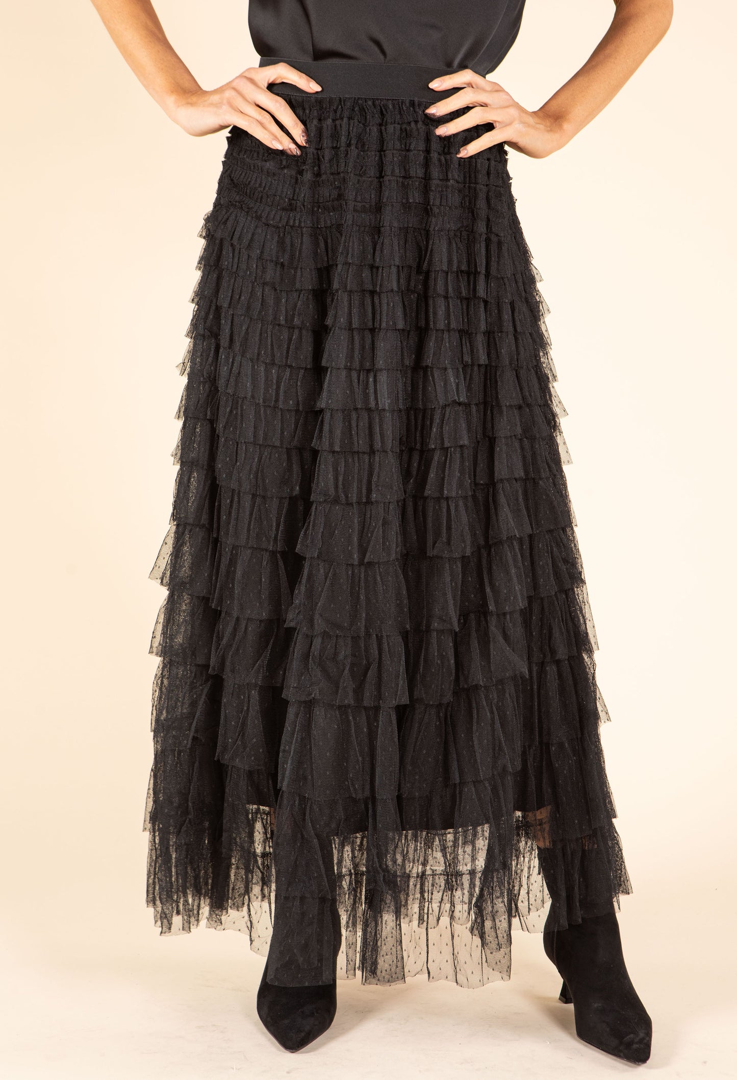 Dotted Layered Look Tulle Skirt