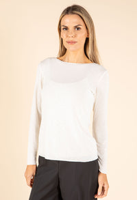 Sheer Cashmere Blend Diamante Top