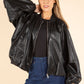 Relaxed Fit Faux Leather Jacket