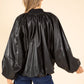 Relaxed Fit Faux Leather Jacket