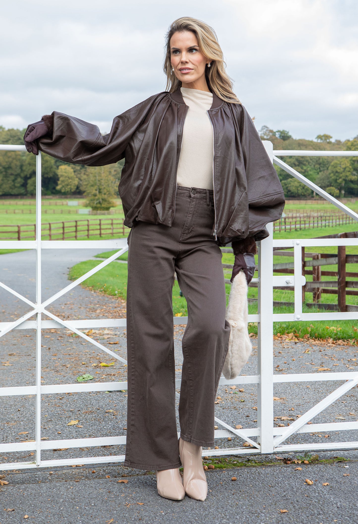 Relaxed Fit Faux Leather Jacket