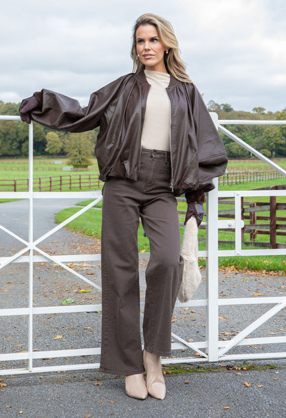 Relaxed Fit Faux Leather Jacket