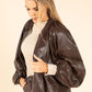 Relaxed Fit Faux Leather Jacket