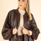 Relaxed Fit Faux Leather Jacket