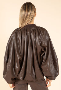 Relaxed Fit Faux Leather Jacket