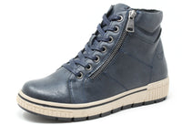 hi-top trainer with zip closure and lace up