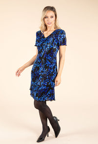 Floral Print Tiered Plisse Dress