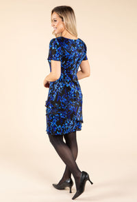 Floral Print Tiered Plisse Dress