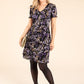 Floral Print Tiered Plisse Dress