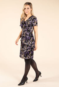 Floral Print Tiered Plisse Dress