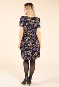 Floral Print Tiered Plisse Dress