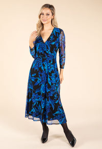 Floral Print Faux-Wrap Dress
