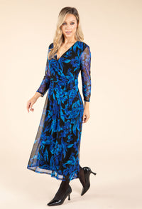 Floral Print Faux-Wrap Dress