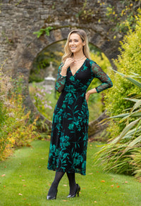 Floral Print Faux-Wrap Dress