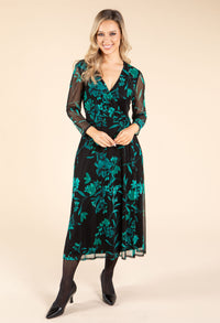 Floral Print Faux-Wrap Dress