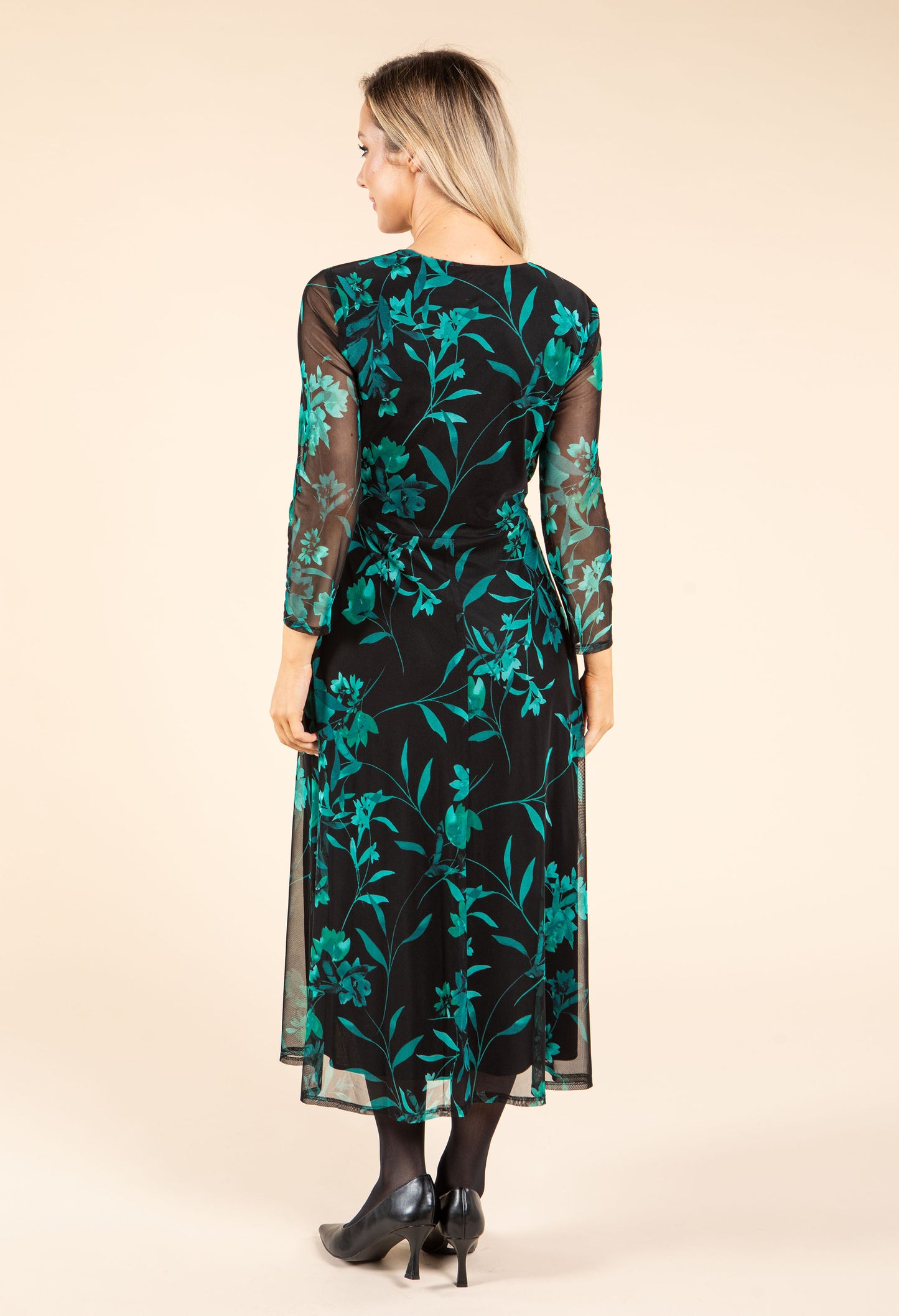 Floral Print Faux-Wrap Dress