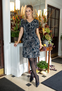 Paisley Print Tiered Plisse Dress