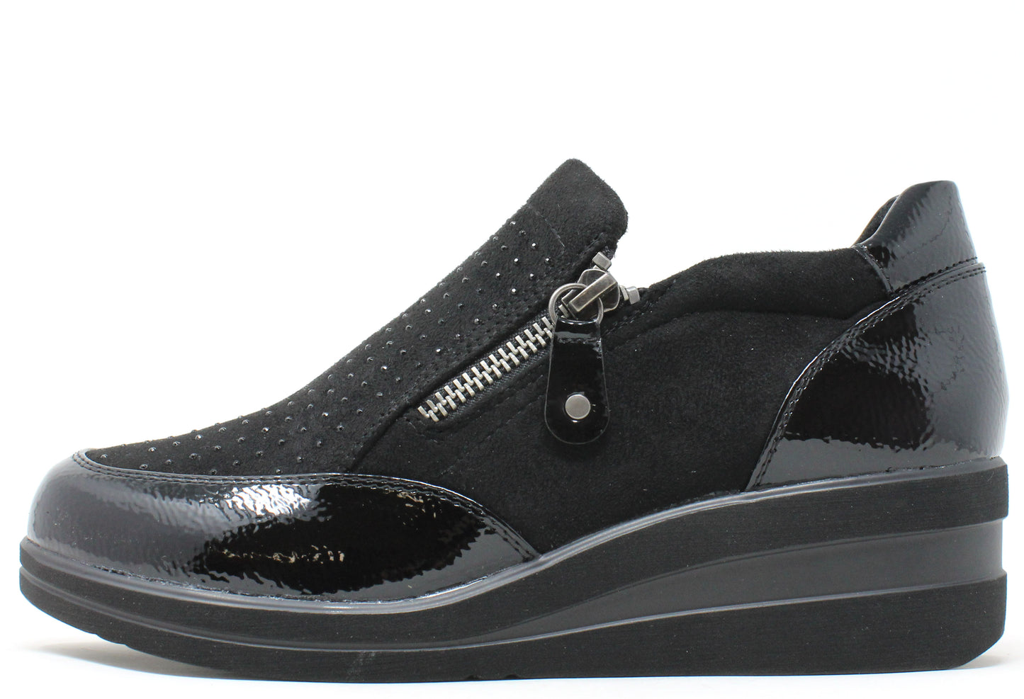 Zip Up Diamante Shoe