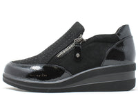 Zip Up Diamante Shoe