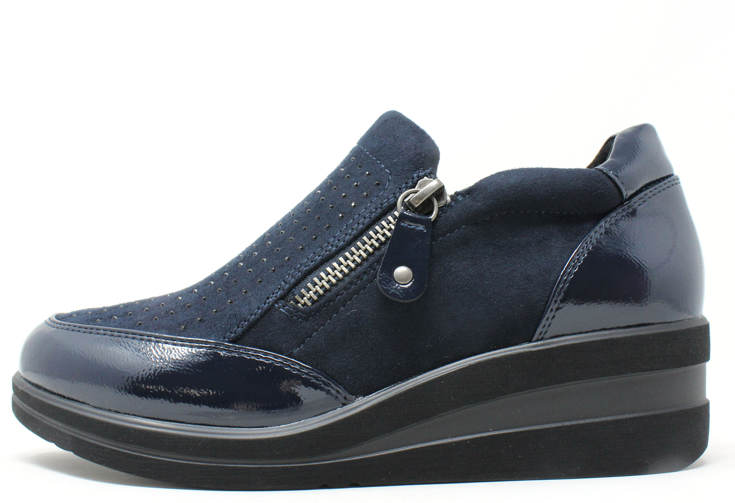 Zip Up Diamante Shoe