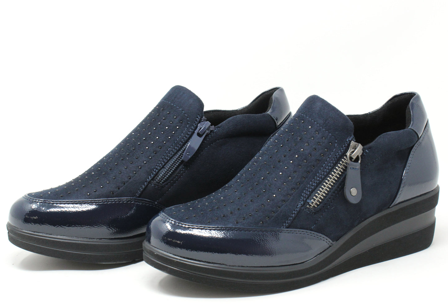 Zip Up Diamante Shoe