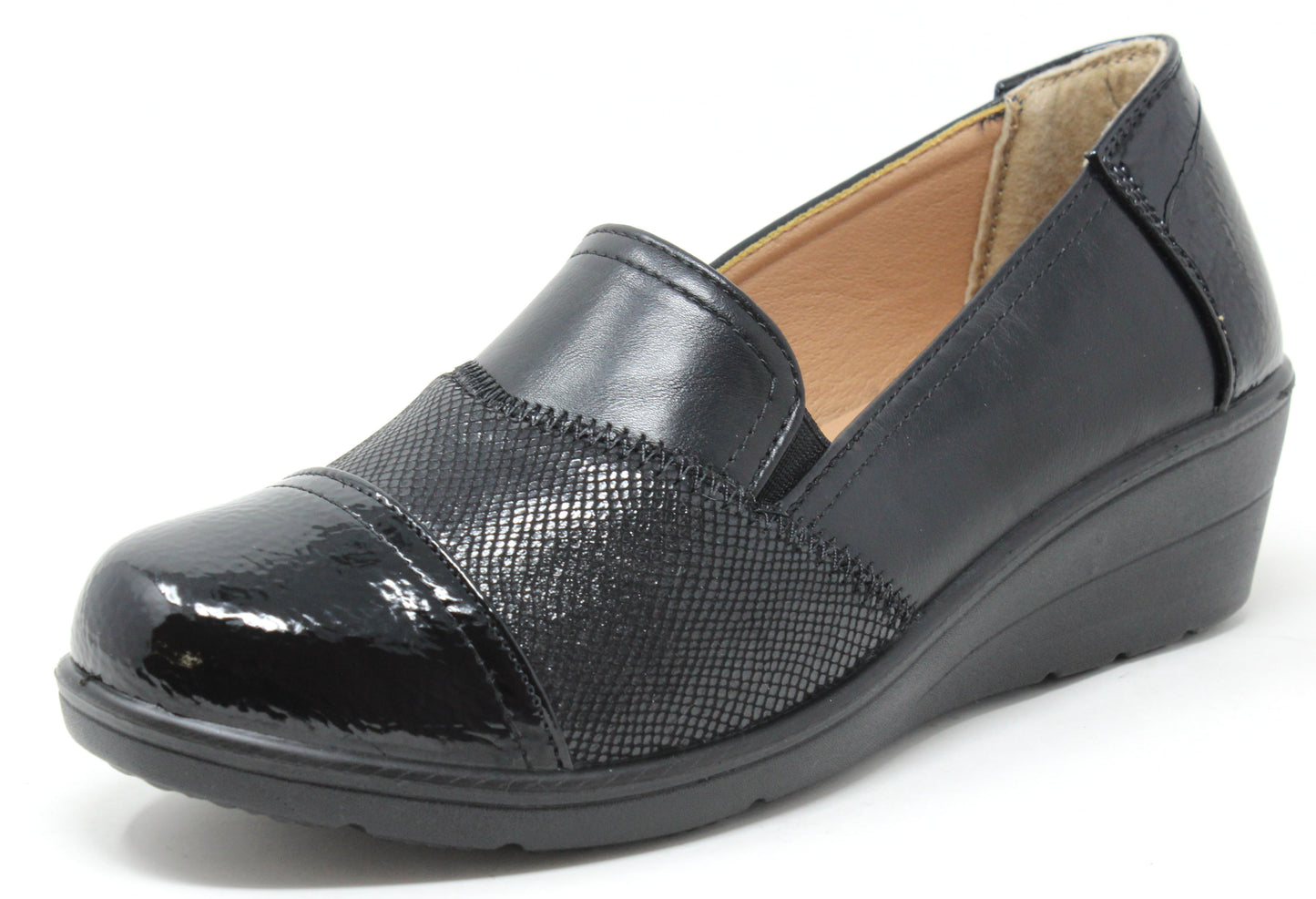 Patchwork Design Wedge Loafer