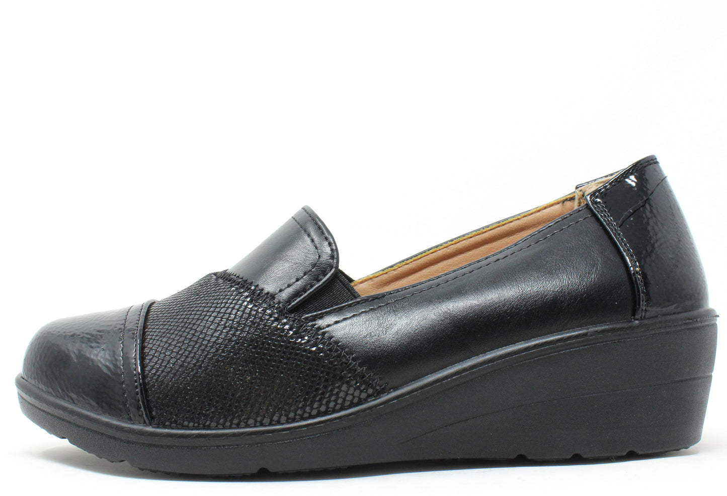 Patchwork Design Wedge Loafer