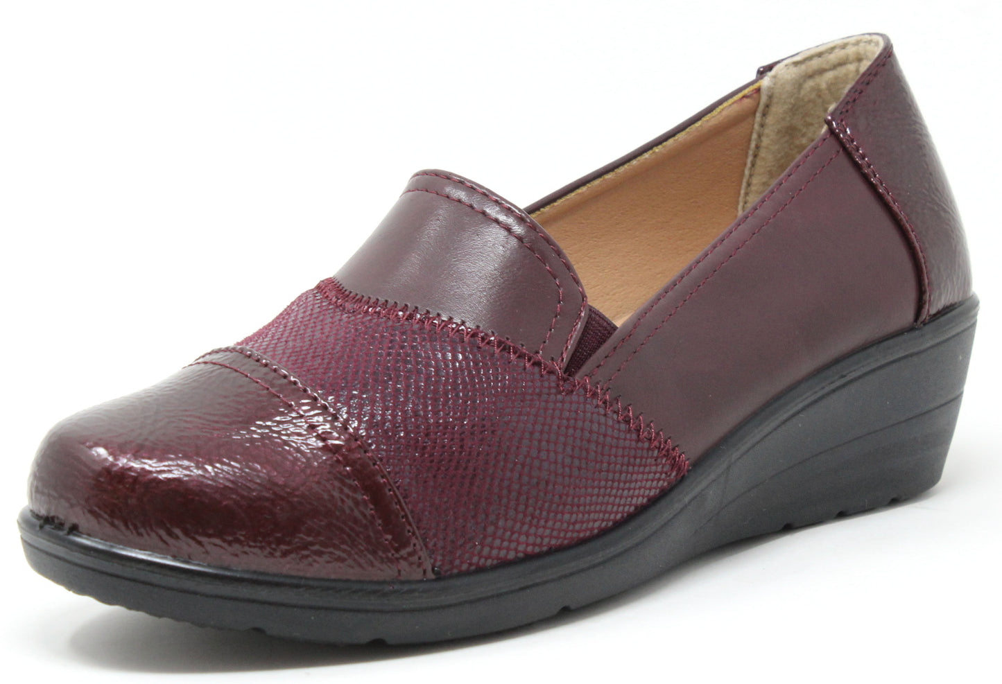 Patchwork Design Wedge Loafer