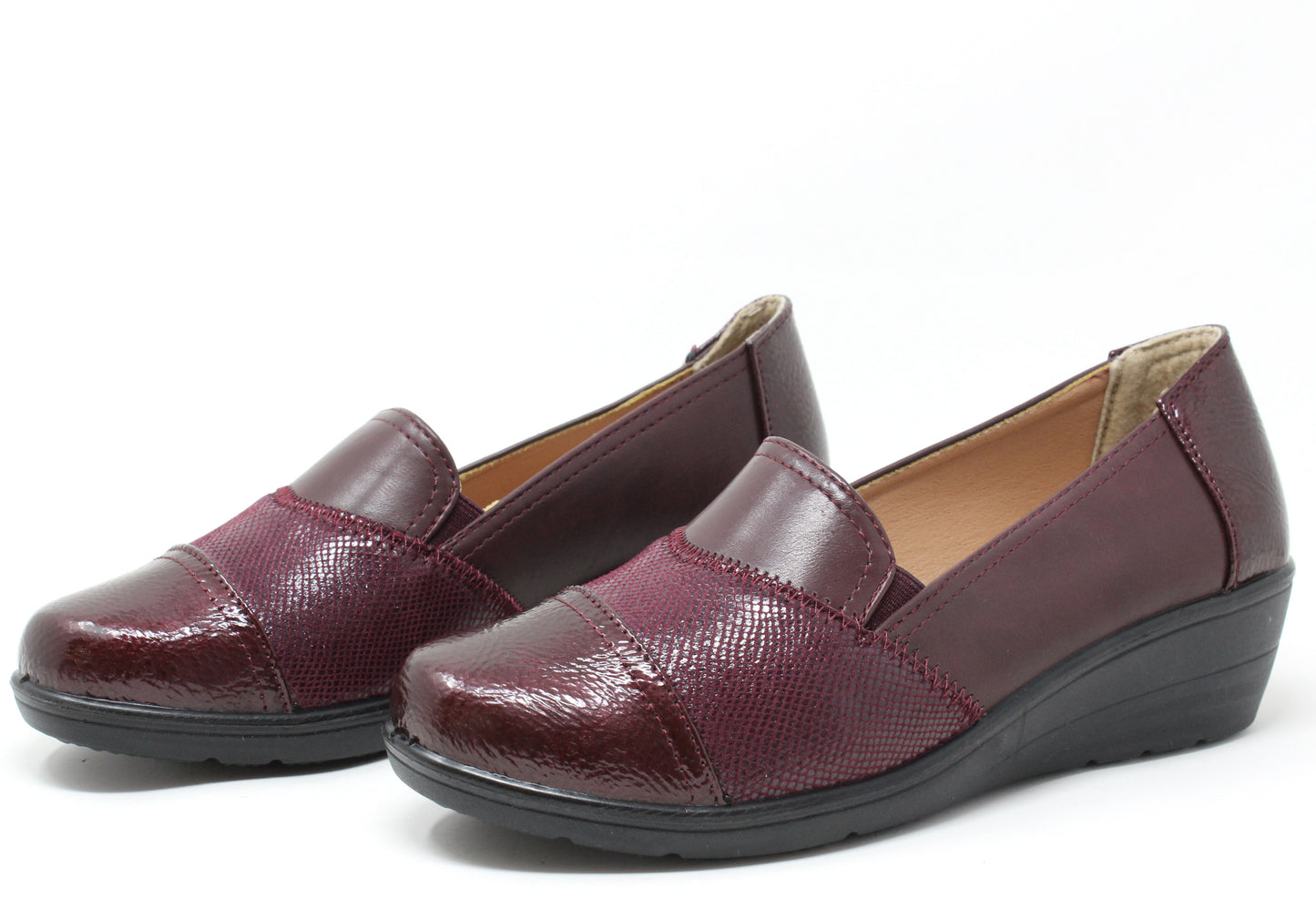 Patchwork Design Wedge Loafer