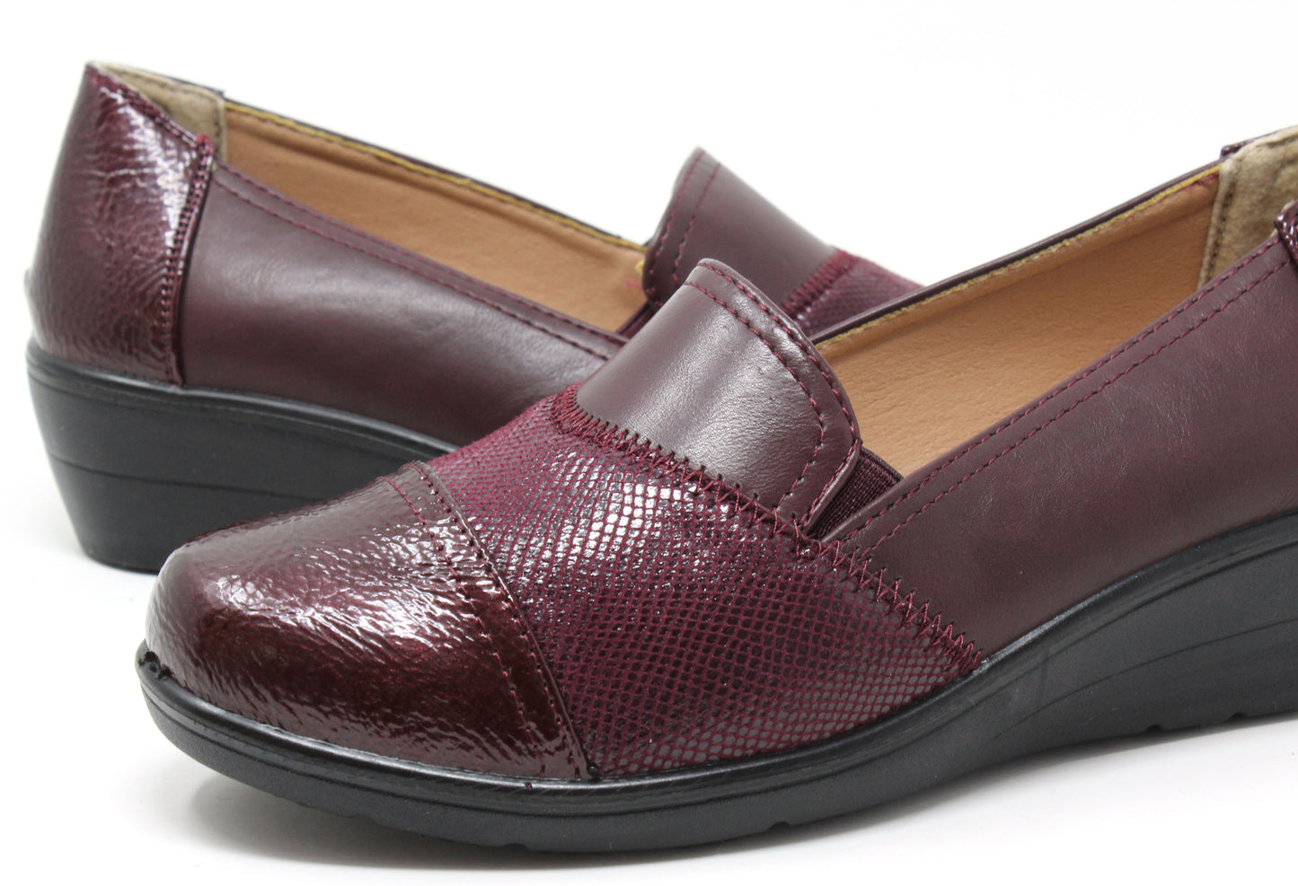 Patchwork Design Wedge Loafer