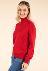 Polo Neck Silk Cashmere Blend Jumper