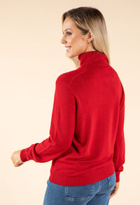 Polo Neck Silk Cashmere Blend Jumper