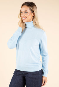 Polo Neck Silk Cashmere Blend Jumper
