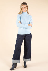 Polo Neck Silk Cashmere Blend Jumper