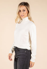 Polo Neck Silk Cashmere Blend Jumper